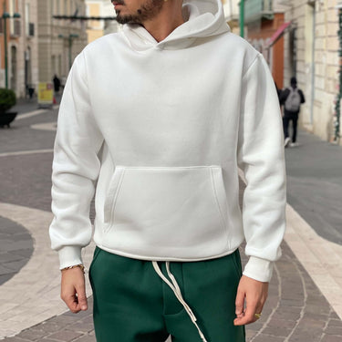 Felpa bianca basic con cappuccio 2.0 - FLAG STORE